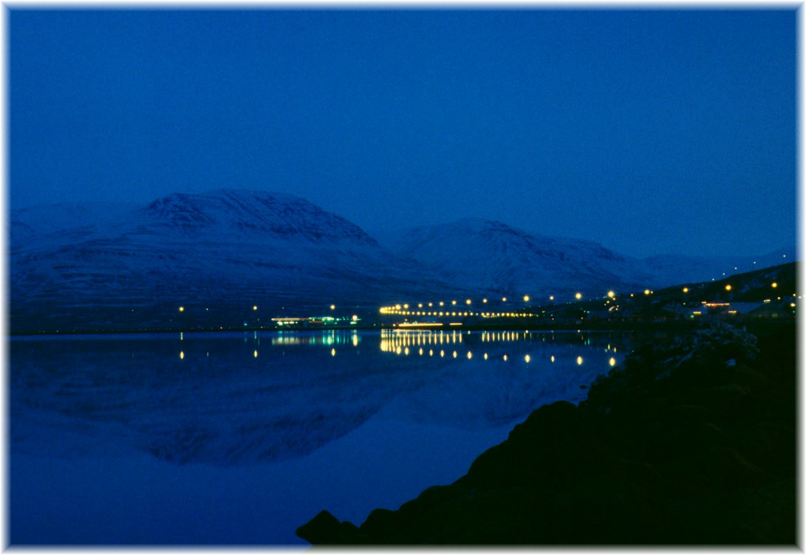 Island, Akureyri, Blick nach Süden in den Eyjafjördur