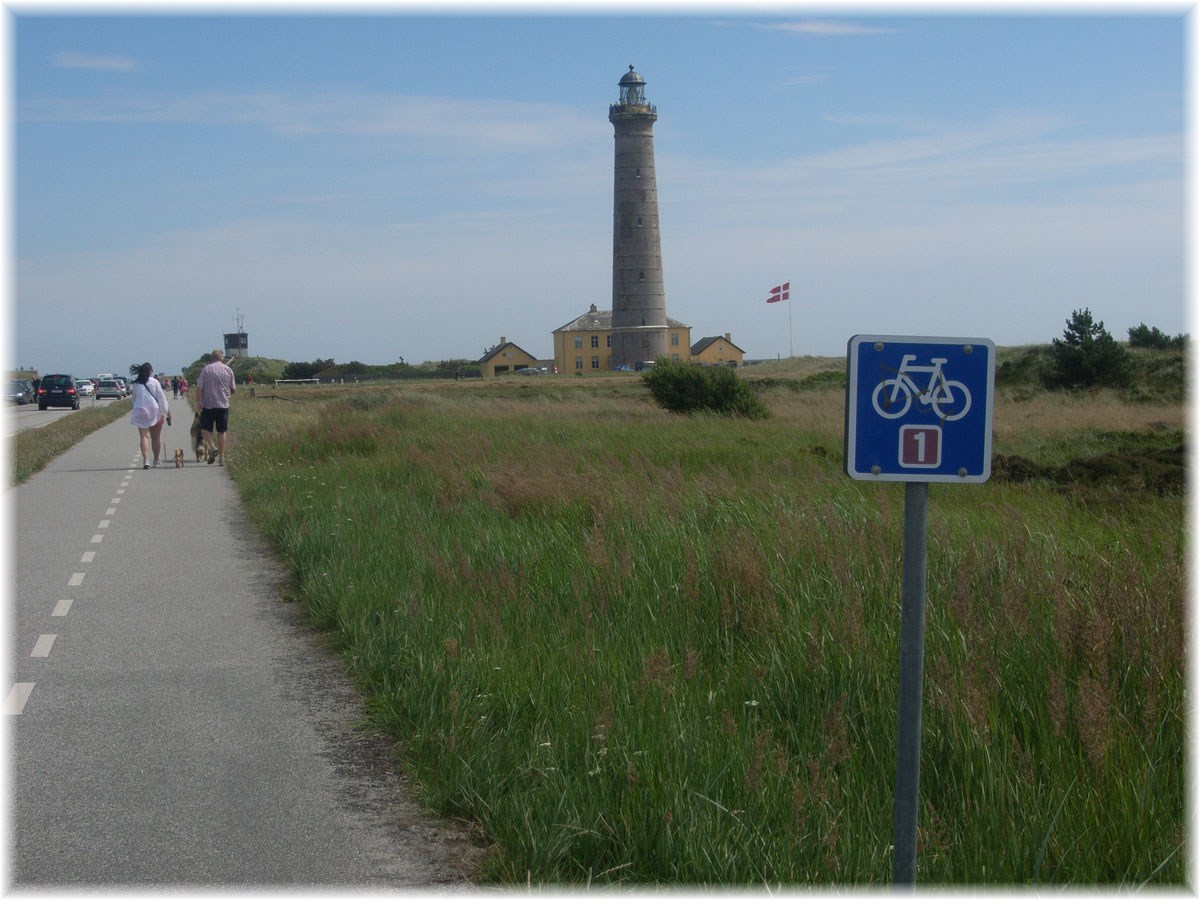 Nordseeküstenradweg, North Sea Cycle Route, Dänemark, Leuchtturm in Skagen