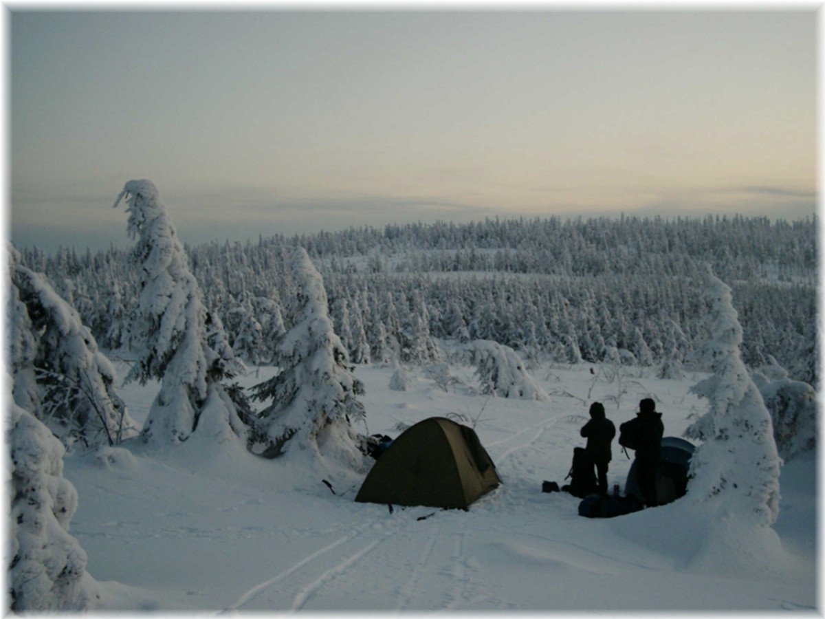 Wolfswarte, Zelte im Schnee