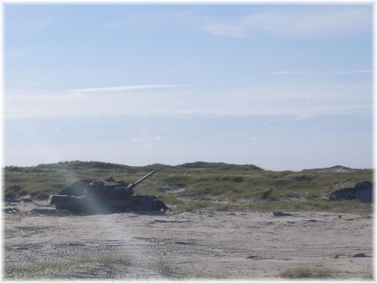 Nordseeküstenradweg, North Sea Cycle Route, Niederlande, Panzer auf Vlieland