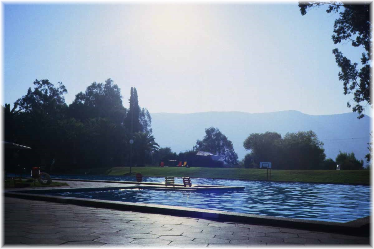 Israel, Swimming Pool im Kibbuz Neot Mordechai