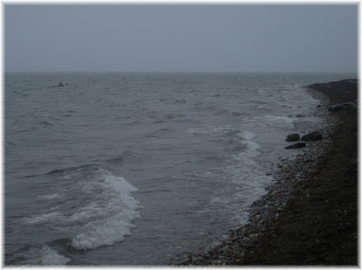 Wind und Regen auf der Ostsee vor der Küste von Als