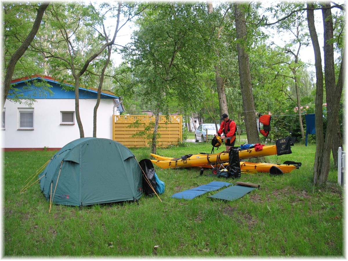 Unser Lager auf dem Campingplatz in Pruchten